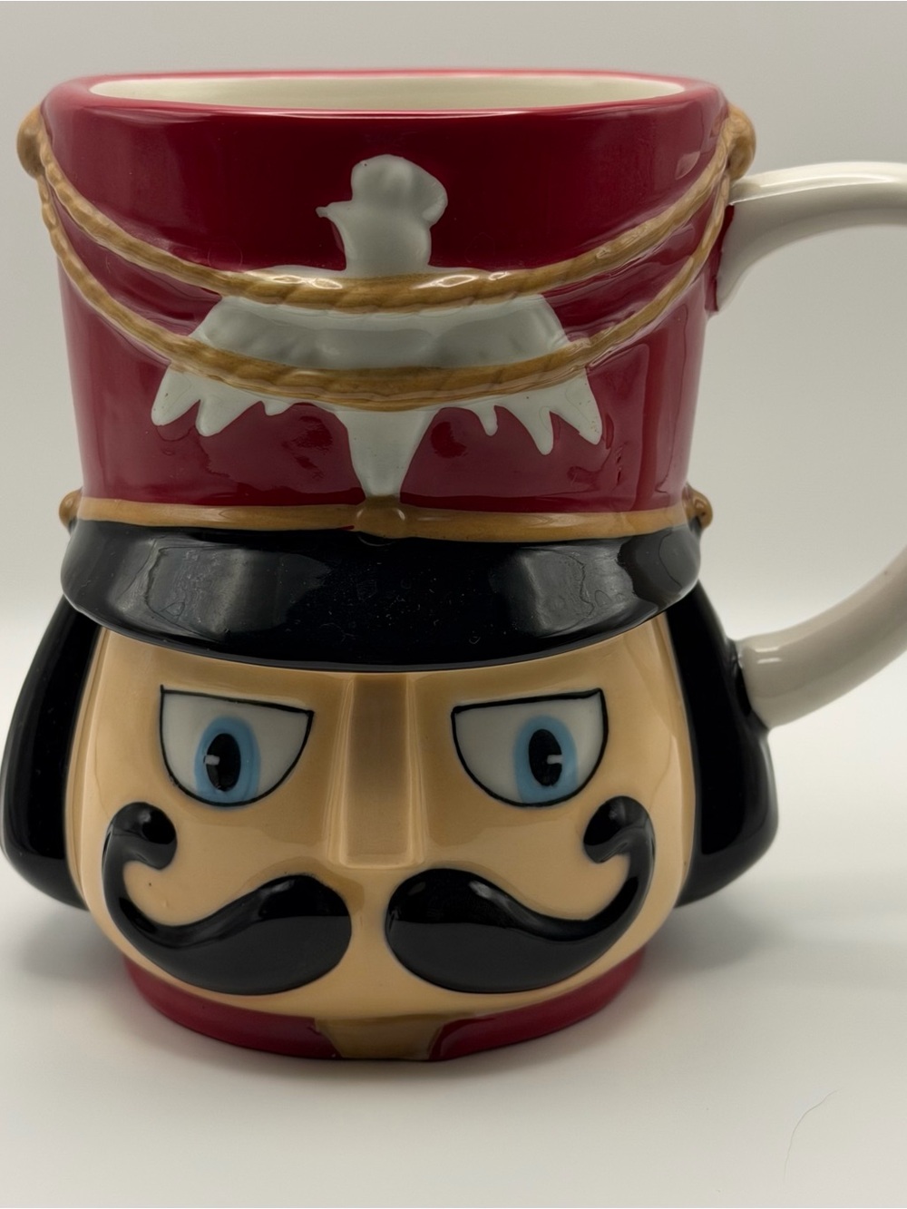 Figural Nutcracker Ceramic Mug - Red and Black - William Sonoma Christmas 22oz.